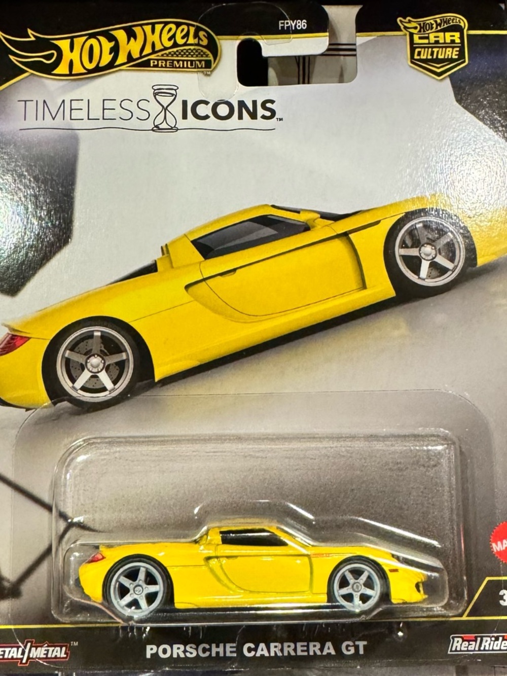 Hot Wheels Porsche Carrera GT Toy Car - Yellow